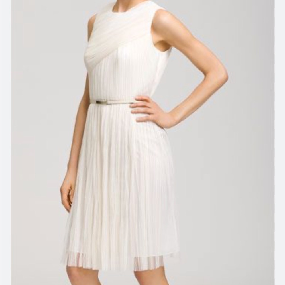 Adrianna Papell Cream Pleated Sundress for Brides